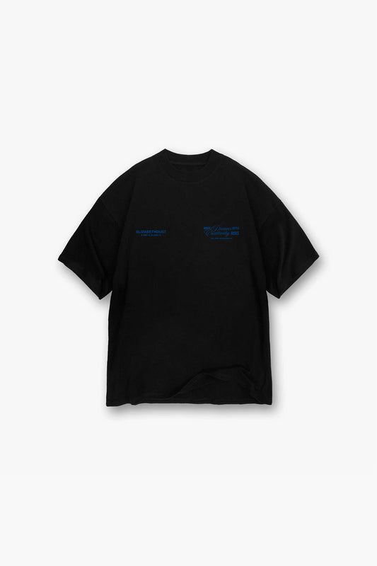 DREAMS REIMAGINED BLACK AND BLUE  BOXY TSHIRT