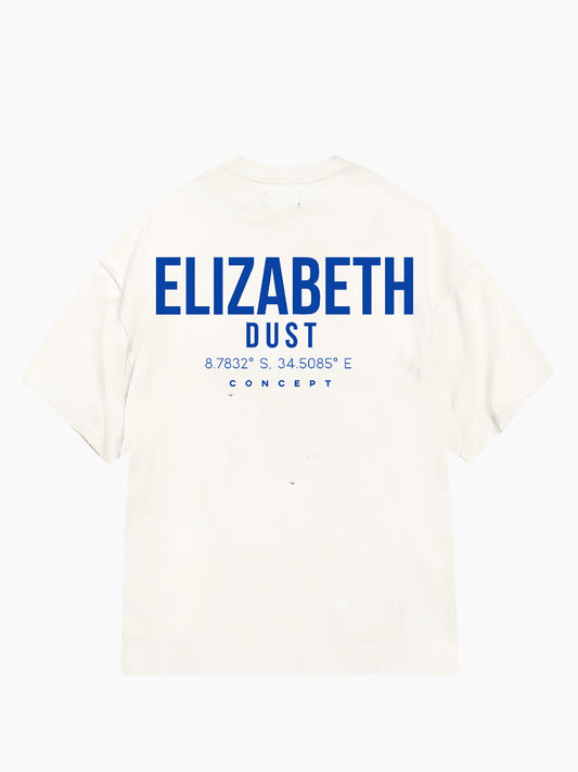 WHITE & BLUE PRINT ELIZABETHDUST TEE